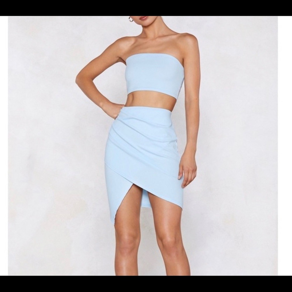 Nasty Gal Baby Blue Matching Set, Size US 4
